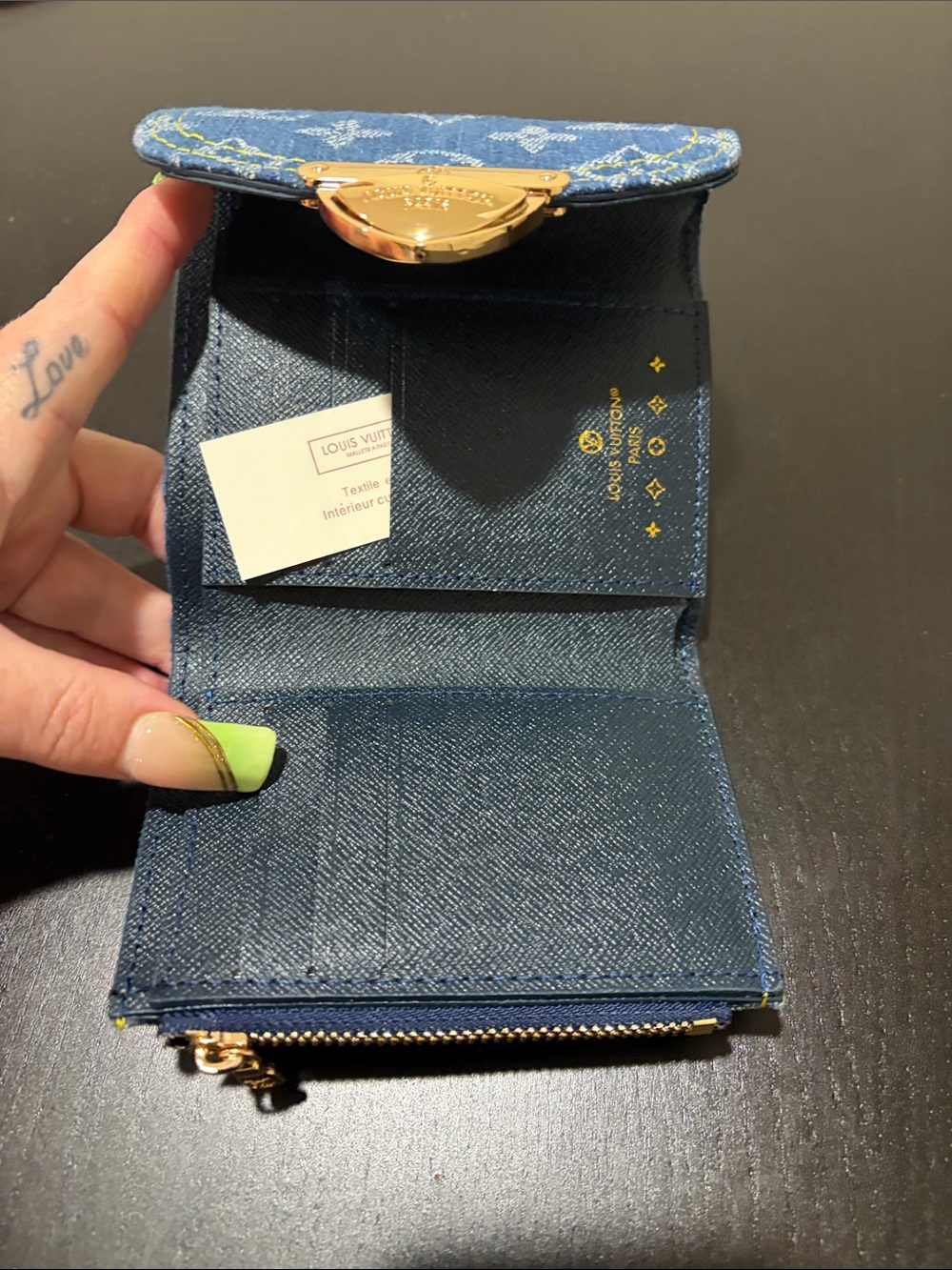 Denim Monogram Small Wallet with Gold Hardware Brand New! - Picture 6 of 9